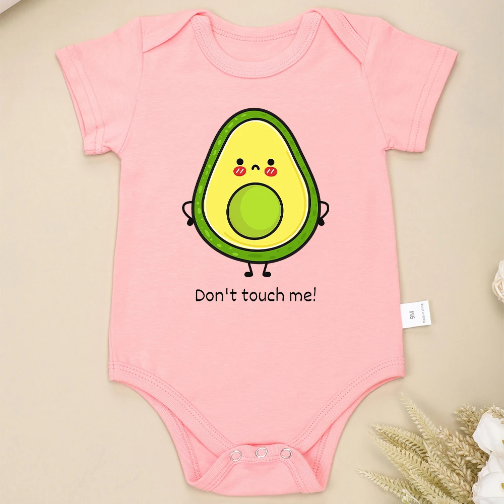 Funny Baby Boy and Girl Clothes Onesie Cute Cartoon Avocado Pattern Cotton Toddler Jumpsuit Comfy Breathable O-neck Bodysuit