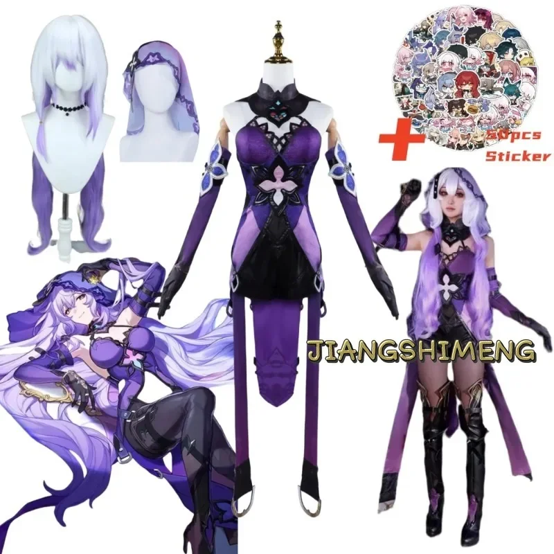 Honkai Star Rail Forgotten Hall Cosplay Black Swan Augur Fortune Seer Costume Wig Dress Uniform Headwear Halloween Party Suit