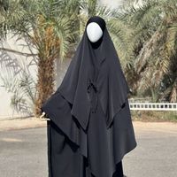 Eid Muslim Women Khimar 2 Layer Hijab Scarf Turban Ramadan Prayer Hijabs Niqab Turkey Headdress Black Abaya Headscarf Djellaba