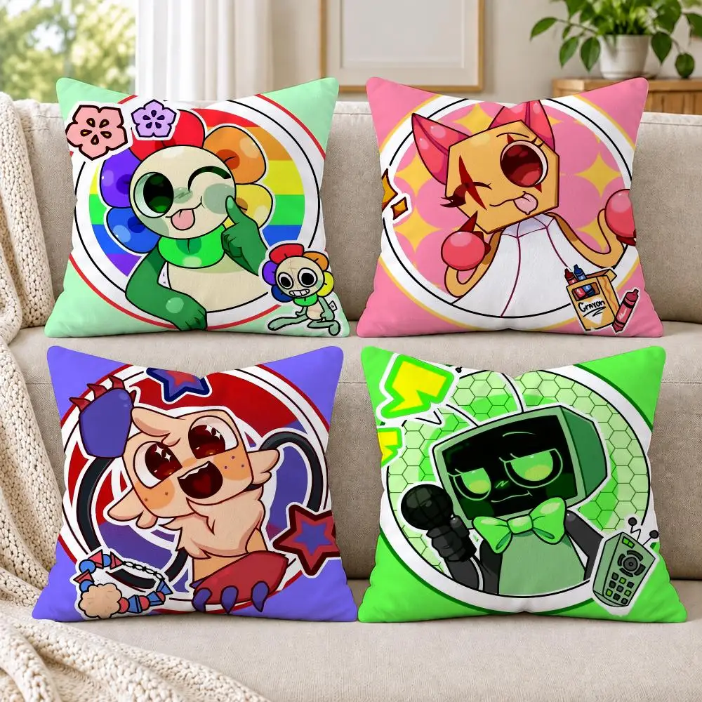 Game D-Dandys World Cushion Cover Short Plush Double-Sided Printing Sofa Bedroom Pillow Case Aesthetic Home Decor