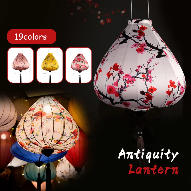 12/14inch Chinese Traditional Silk Lanterns Japan Waterproof Retro Style Scenic Spots Ancient Town Holiday Decor Palace Lantern