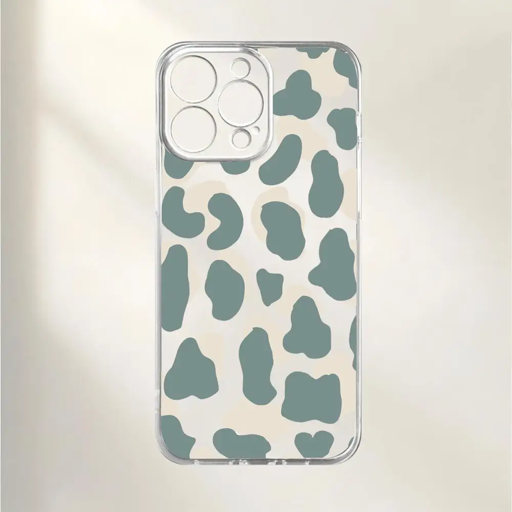 Casing ponsel motif leopard cocok untuk iPhone 17 16 15 14 13 12 11 Pro/Max/Plus transparan anti jatuh dan tahan guncangan penutup belakang
