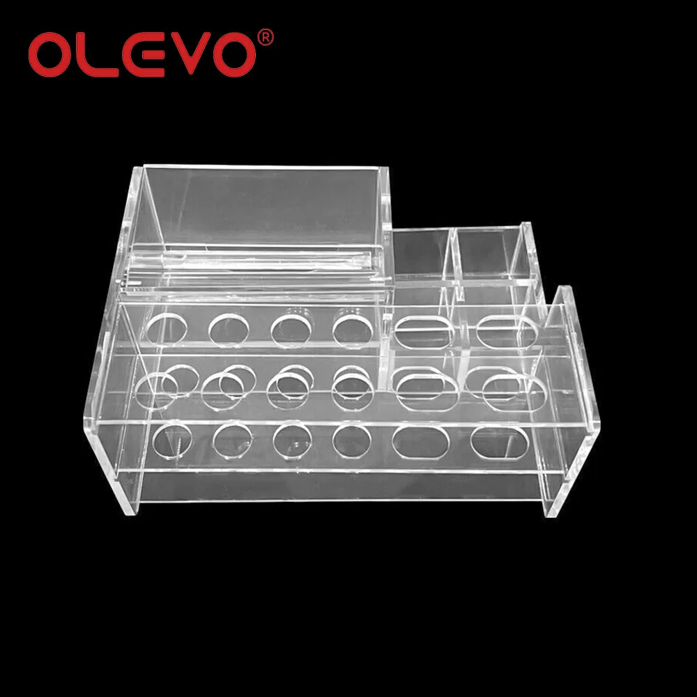 Dental Composite Organizer Acrylic Dispenser for Resin Adhesive Syringes Micro Applicator Brush Dentistry Tools Placement Box