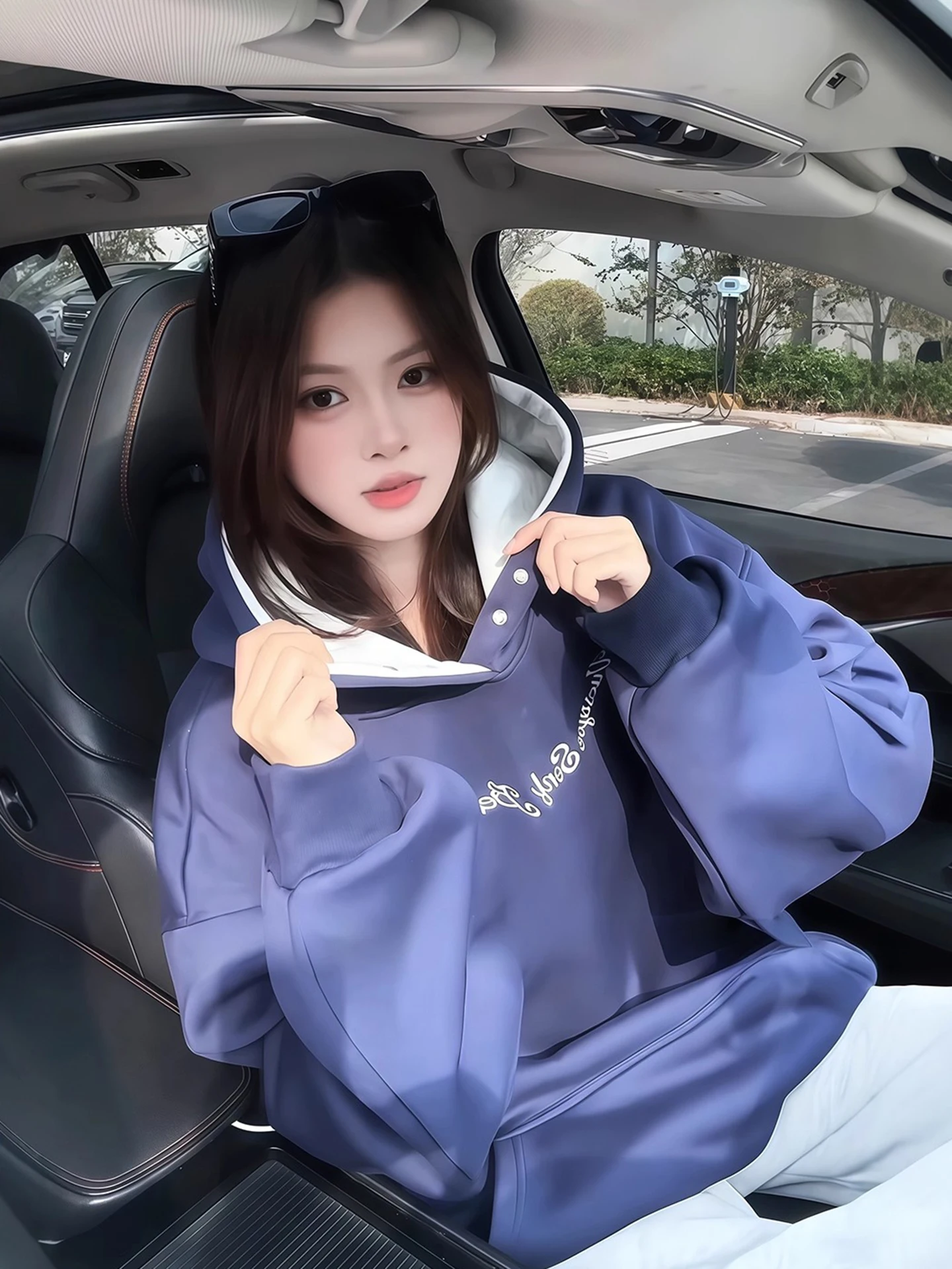 

Oversized Hoodie Sweatirt Men's Winter Thiened Fce Warm Stand Fit Casual Sle Streetwear Coat Blue