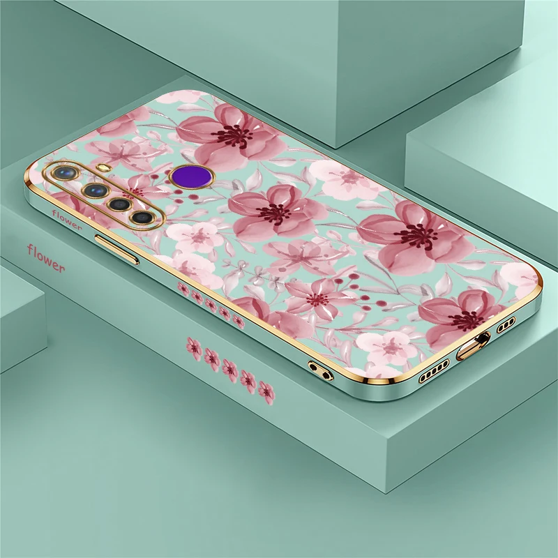 Phone Case For OPPO Realme V5 Q5 Q3i Note 60 GT Master Neo 3 2 Pro X X7 Pro V25 V13 Fashion Flower Plating Soft Silicone Cover