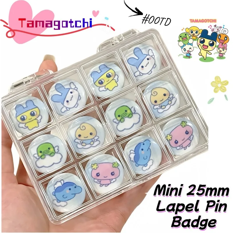 Vente en gros de mini badges Tamagotchi créatifs sur le thème de l'anime et des dessins animés, mignons et décoratifs, épingles de revers de 25 mm pour journal, vêtements et sac à dos