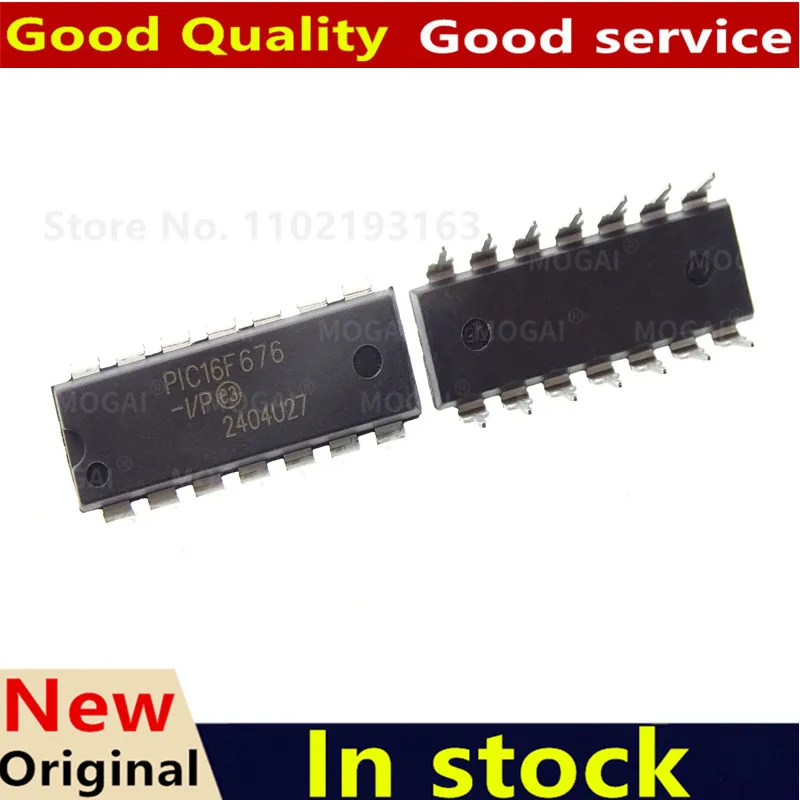 (5-10piece)100% New PIC16F676-I/P PIC16F676 I/P DIP-14 Chipset