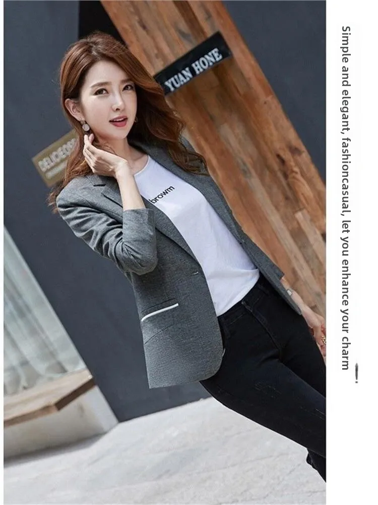 Slim Fit ort Sve Women's  Korean Sle Long Sve ort Length Faionable Spring Autumn Ladies' Jaet