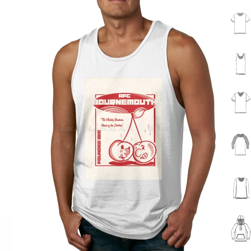 The Cherries Of Bournemouth Tank Tops Print Cotton Bournemouth Football Soccer Cartoon Rubberhose Sport