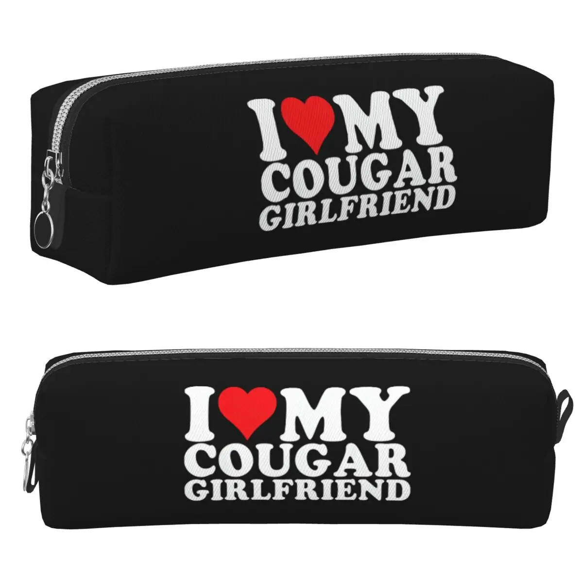 I Love My Hot Cougar Girlfriend Federmäppchen, große Stifttaschen, Stiftbox für Jungen und Mädchen, Schreibwaren, Federmäppchen, Kosmetiktasche