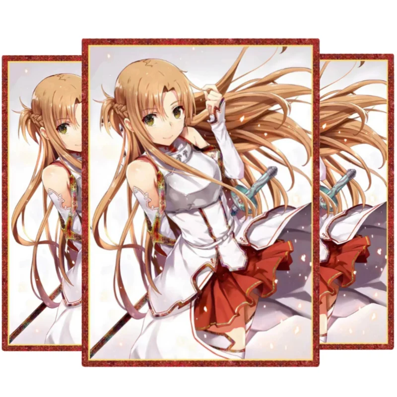 

60Pcs/Set ACG Girl Cards Sleeve Sword Art Online Yuuki Asuna Anime Game Characters Colorful DIY Cards Protective Cover Toys Gift