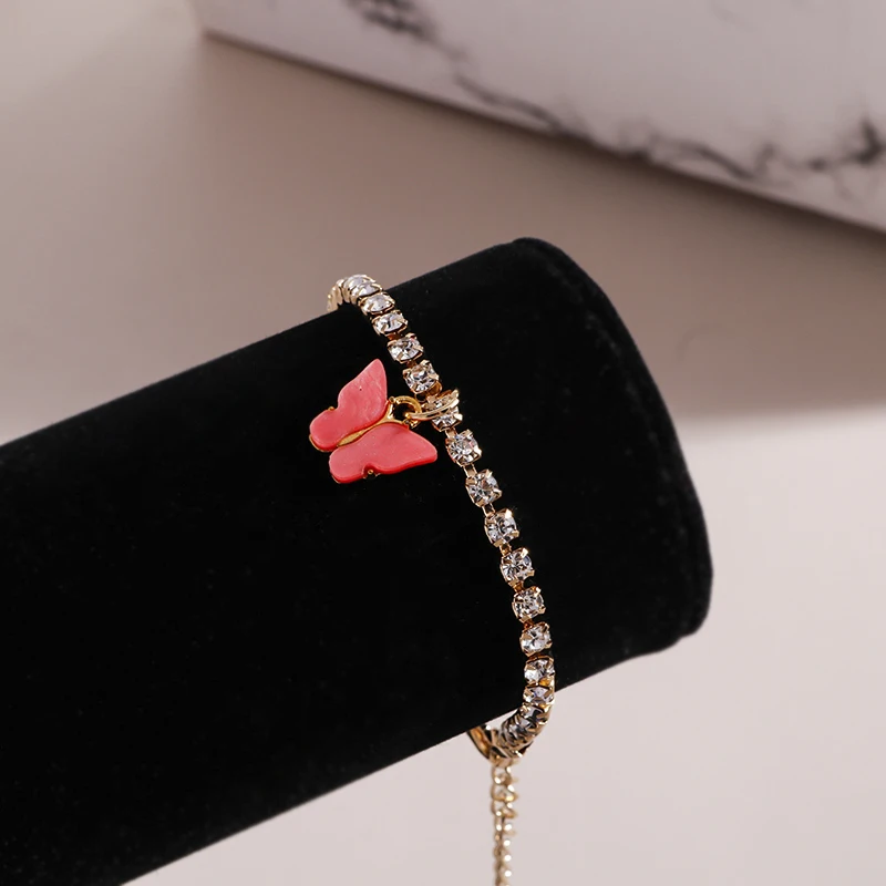 Aihua Neue Glänzende Kubische Tennis-Ketten-Schmetterlings-Armbänder für Frauen Sommer Strand Verstellbare Armbänder Geburtstagsparty-Schmuck – Detail 21