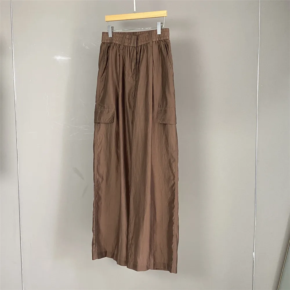 

Women's 2025 Spring/Summer Cotton Versatile Elastic High Waist Wide Leg Casual Pants