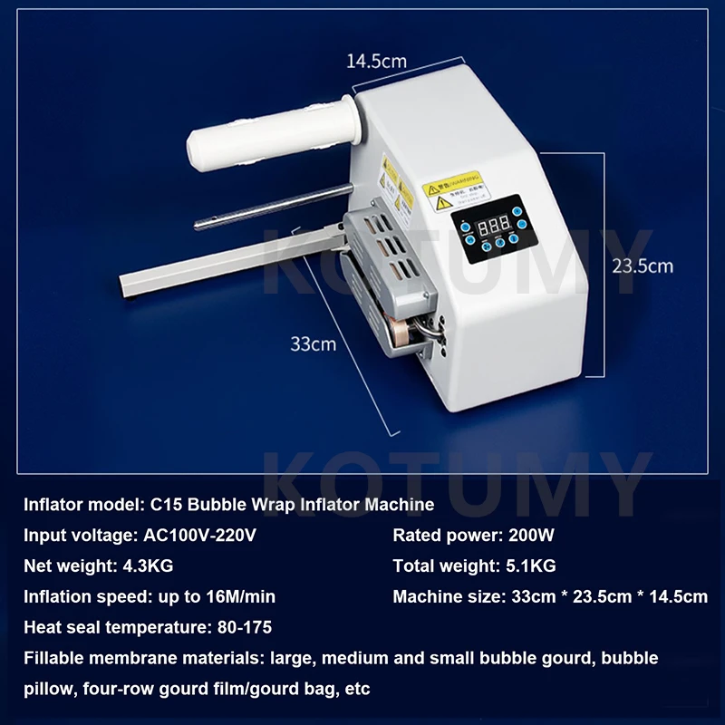 110V/220V Buffer Air Cushion Machine  Automatic Sealing Machine Bubble Wrap Inflator Machine Inflatable Packaging Tools