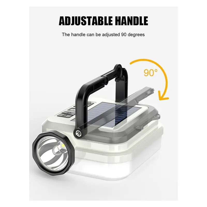 IALJ-Portable Camping Light Rechargeable Outdoor Tent Work Light With Digital Power Display