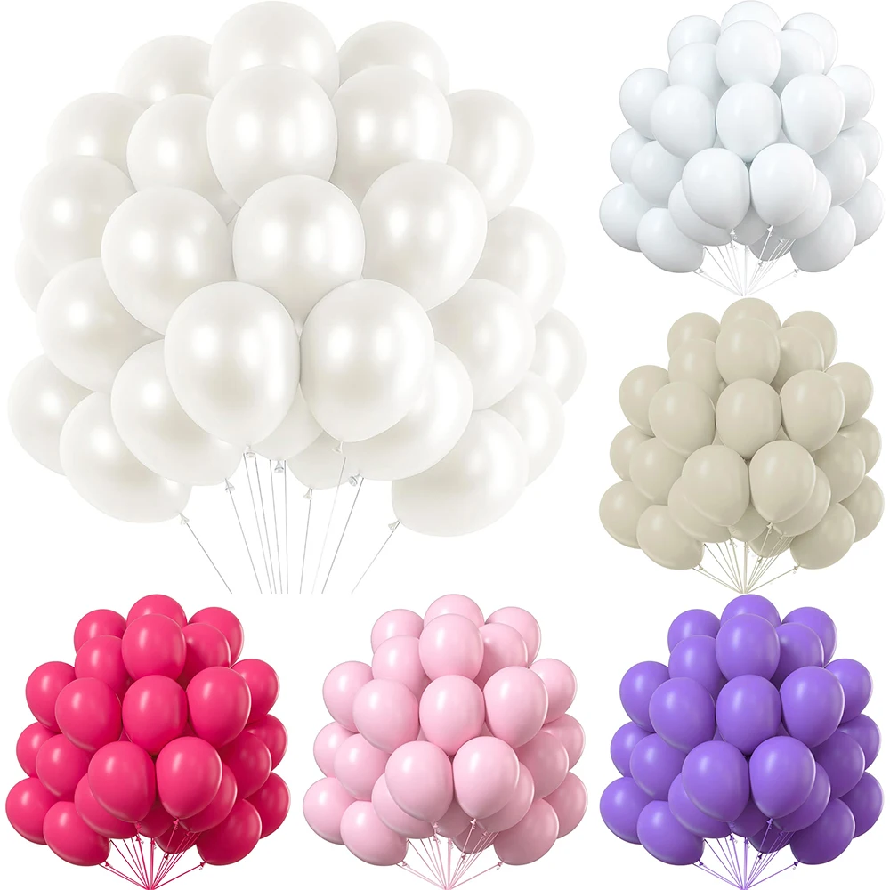 5/10/12/18inch Pearl White Balloons Sand White Hot Pink Balloon Wedding Bridal Girl Birthday Party Anniversary Decoration Globos