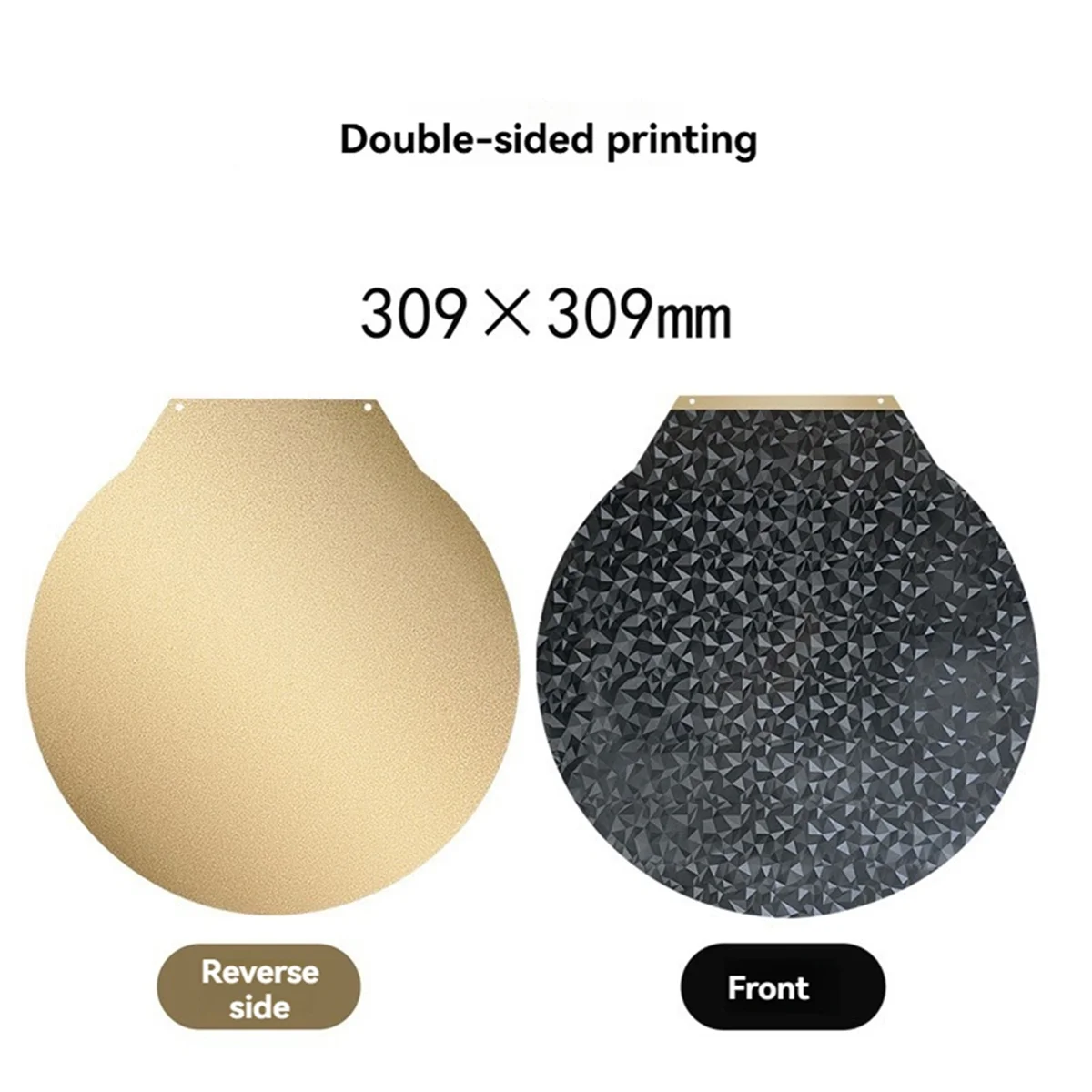 FZFZ สําหรับ V400 309 มม.3D เครื่องพิมพ์สร้างแผ่นรอบ Textured PEI/Smooth PEO แม่เหล็กฤดูใบไม้ผลิเหล็ก Flex เตียง PEI แผ่น A