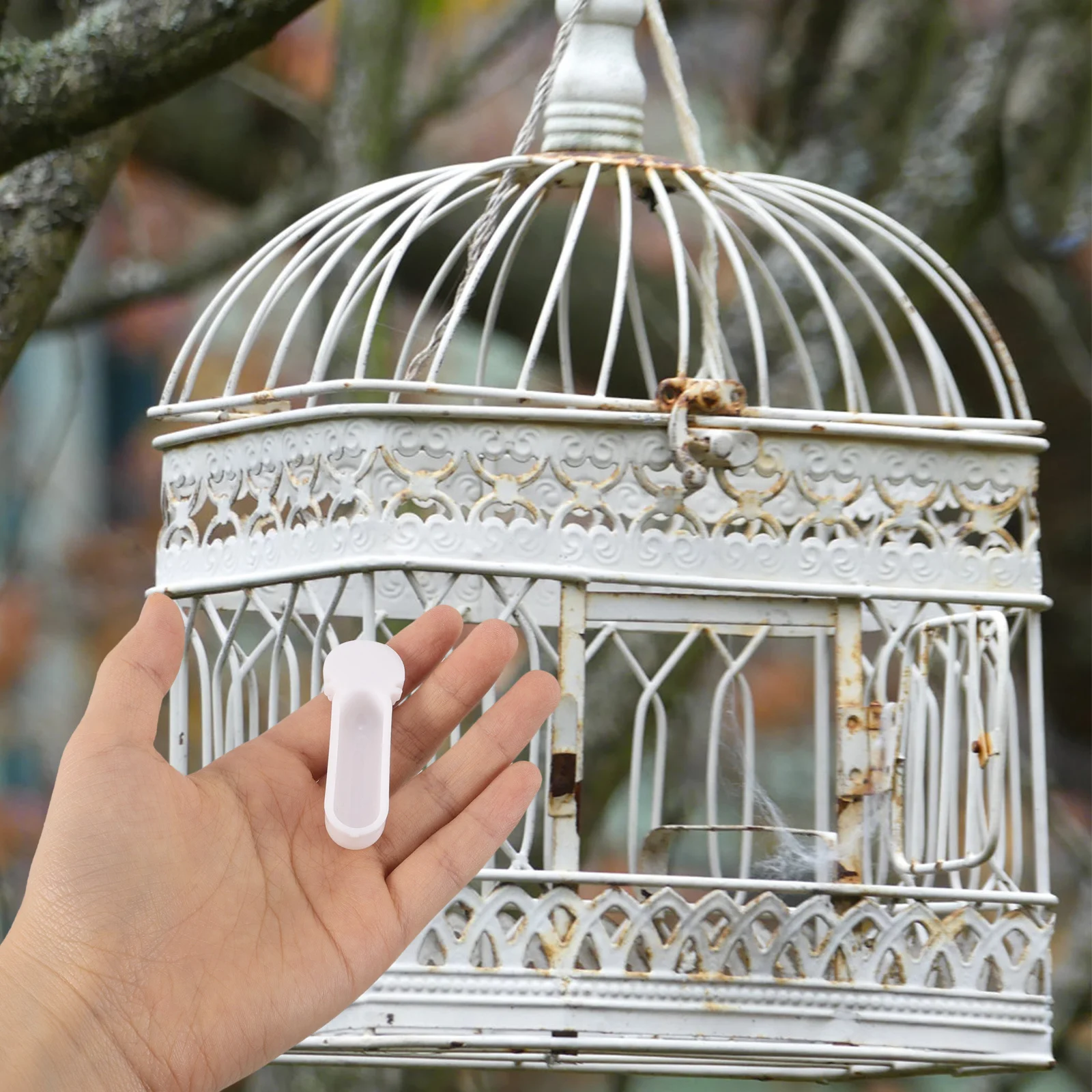 

50Pcs Hanging Bird Cage Feeder Plastic Durable Food Bowl for Parrots Parakeets Finches Cage Feeding Cups Small Bird Feeder