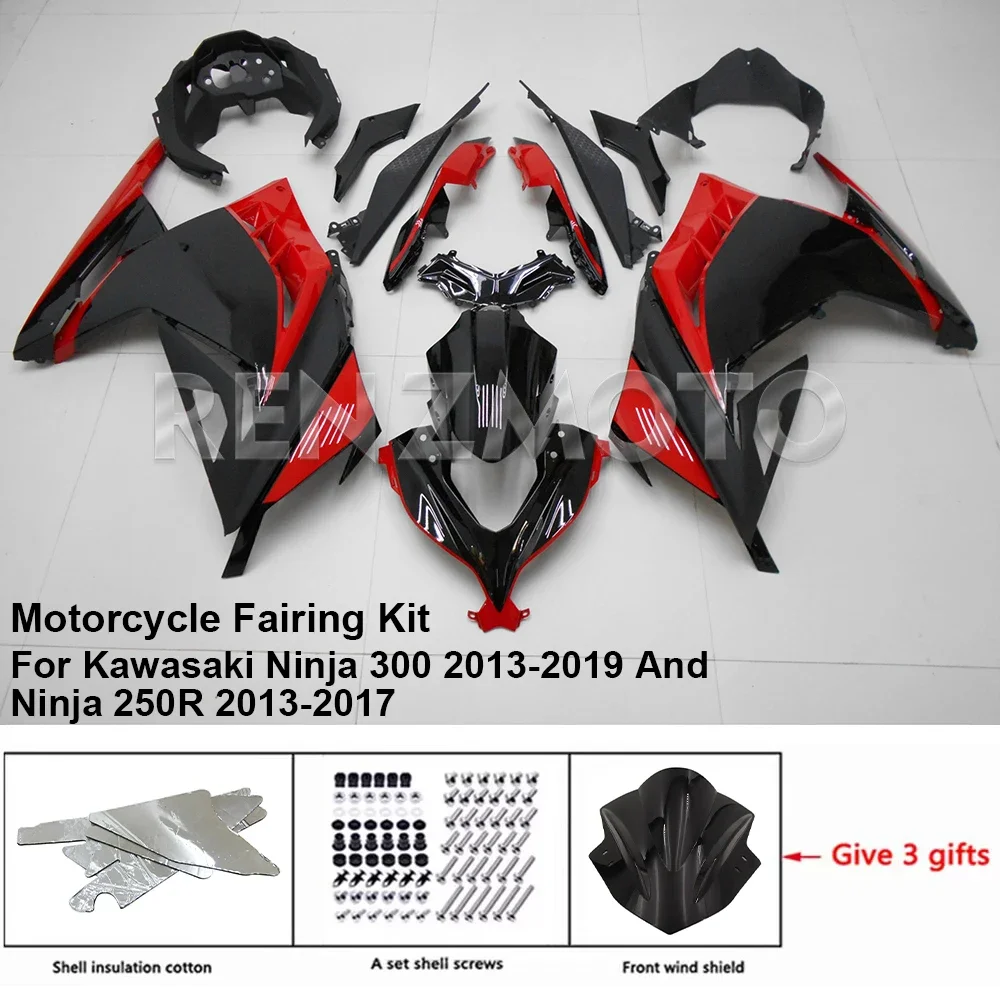 Für kawasaki ninja 250r 300 13-19 verkleidung motorrad set body kit dekoration kunststoff schutz platte zubehör schale K0313-115