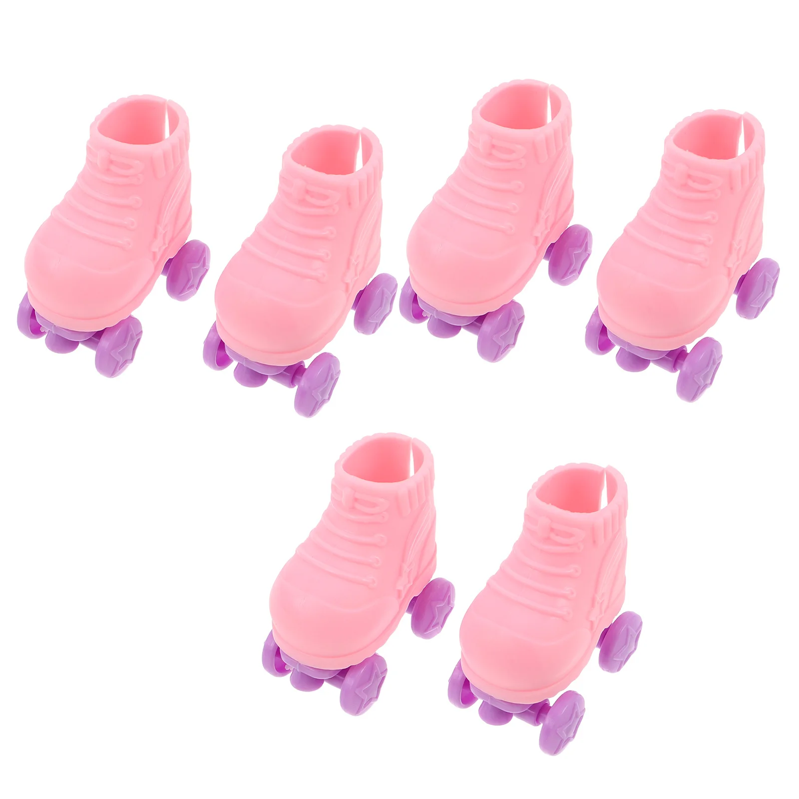 3 pares mini patins para escala 1/8 minúsculo sapato de plástico decoração charme acessórios para casa de bonecas diy artesanato playset coleção
