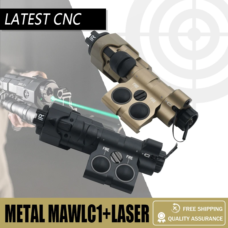 Latest CNC Metal MAWL Laser Aiming Device C1+ with Vis & IR Illumination and Vis Green Laser & IR Laser & EC2 Endcap for Rifles