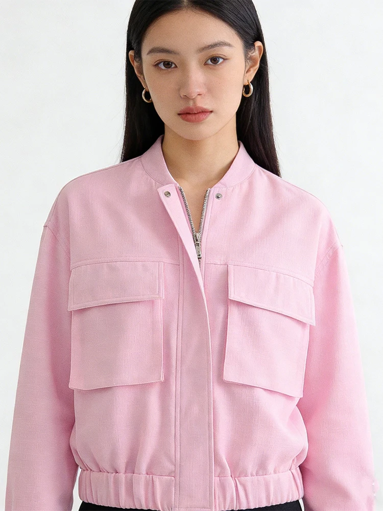 

Женская модная куртка-бомбер SLTNX с карманами, винтажная, с длинными рукавами, на пуговицах, повседневная верхняя одежда, шикарные топы