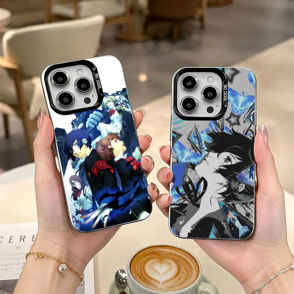 Coque de téléphone colorée argentée pour iPhone 17, 16, 15, 14, 13, 12, Plus, Pro Max, XS, motif Persona 3, la plus vendue