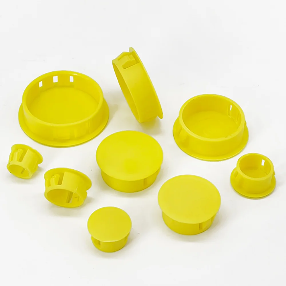 Yellow Round Nylon Hole Plug Furniture Panel Screw Hole Snap-On Insert Plugs For Table Box Extra Hole Decorative Cover Dust Caps