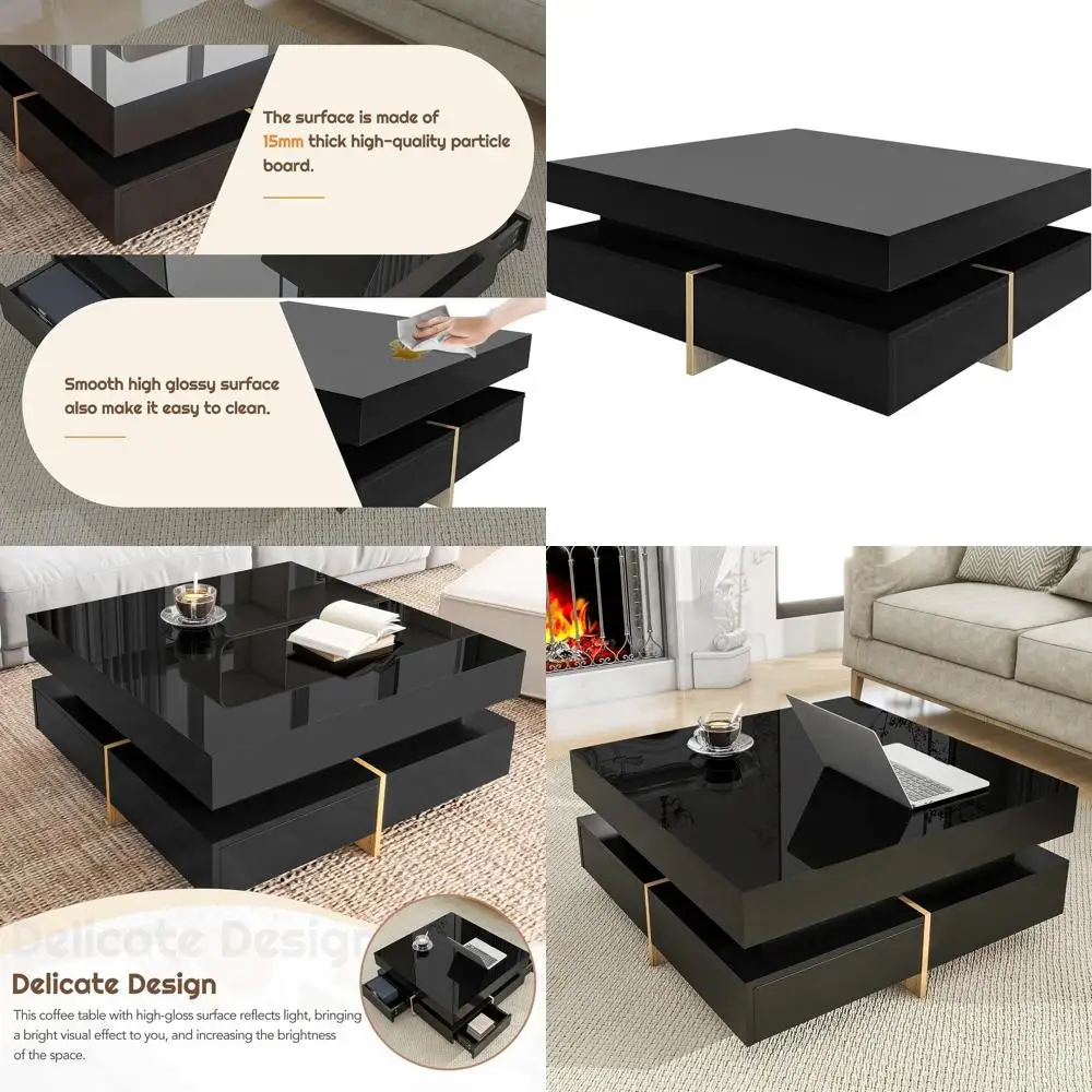 

ern Coee Table, Black