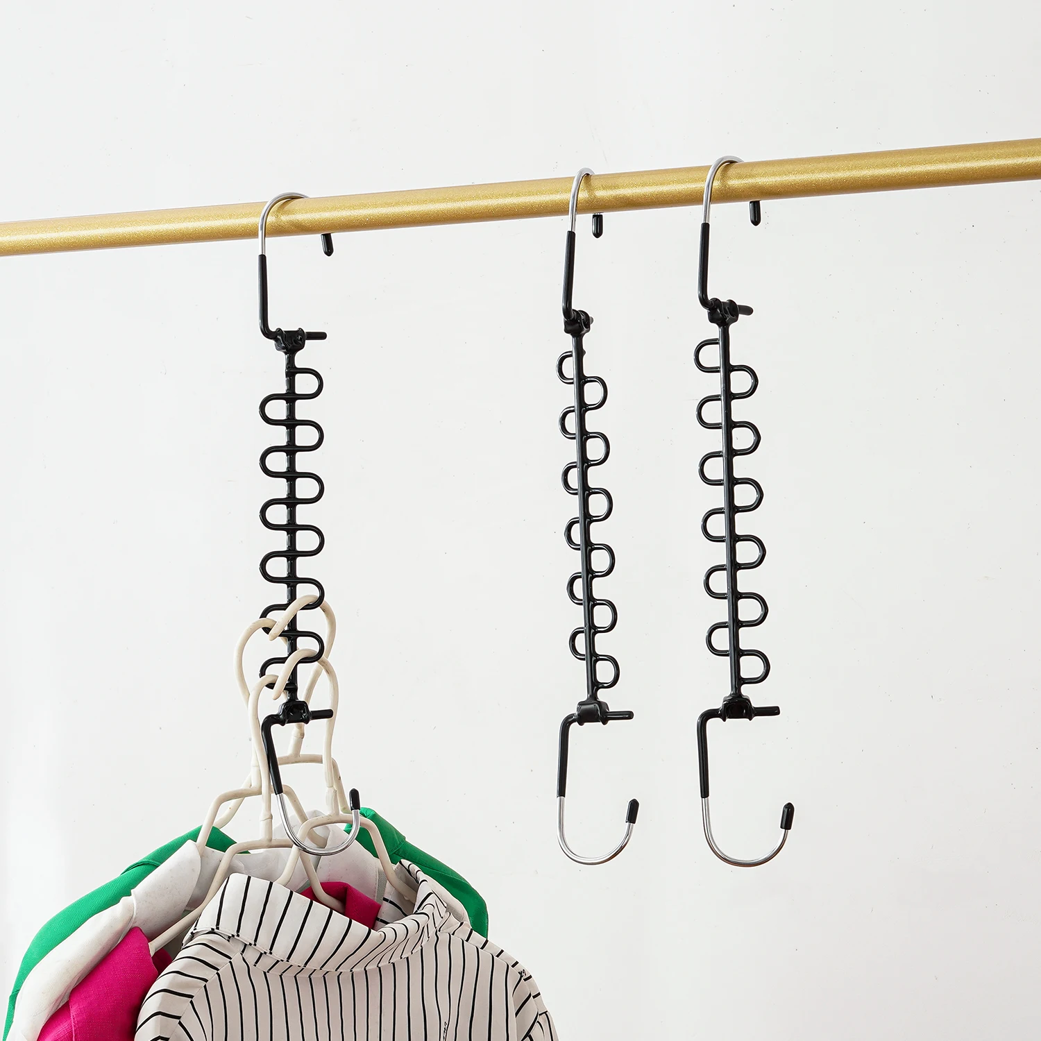 Coat Hanger Magic Wire Dip Hanger 360 Degree Rotating Magic Clothes Pants Rack Bag Rack Belt  Tie Rack Clothing Storage