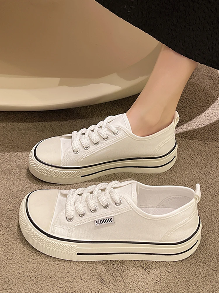 Summer Shoes Ladies Round Toe Female Footwear Women Casual Sneaker Espadrilles Platform 2024 Small New Cross Dress Flock Fabric