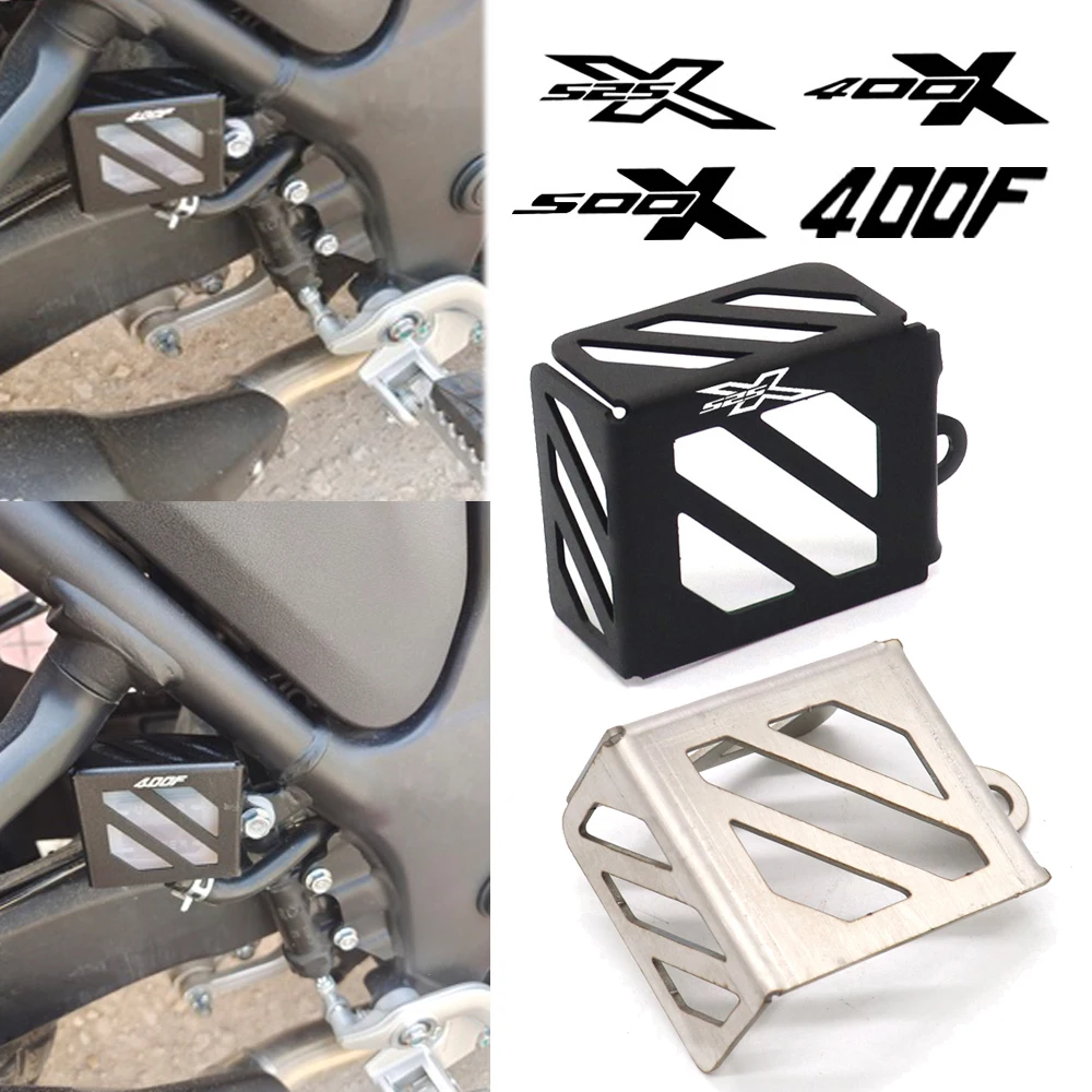 For Colove KY400X KY500X 400X 400F 500X 525X Motorcycle Rear Brake Pump Fluid Tank Reservoir Guard Protector Cover Oil Cup