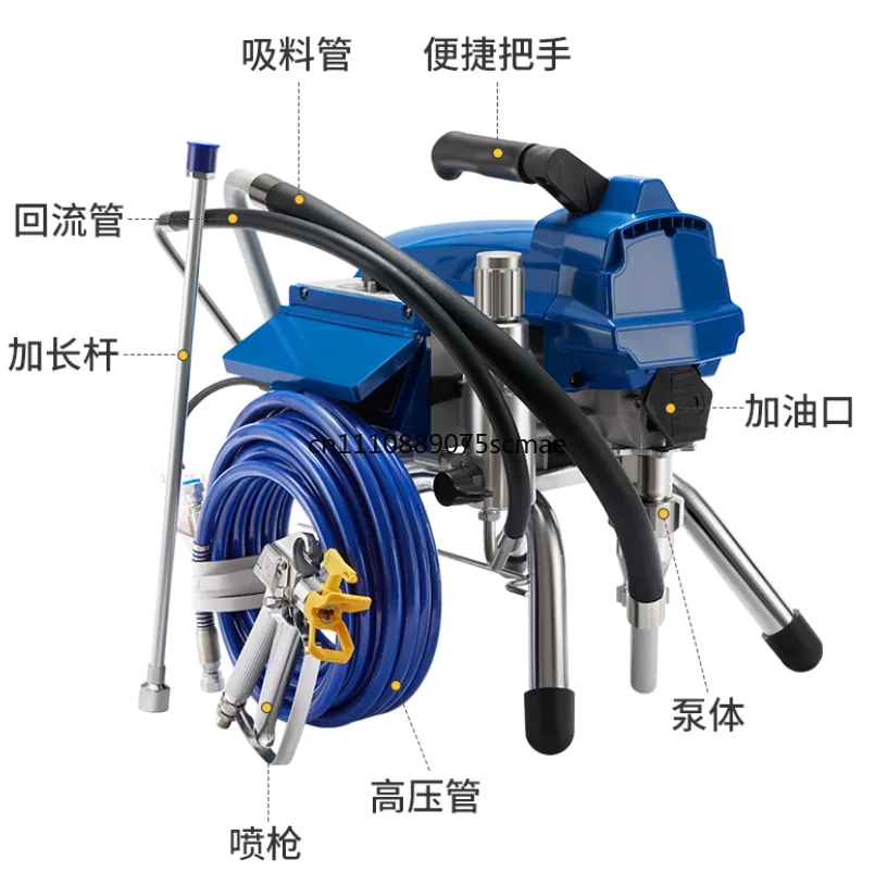 110V High‑Power Mini Airless Paint Sprayer, Multifunctional Electric Spraying Machine for Latex Wall Paint & Exterior Coating