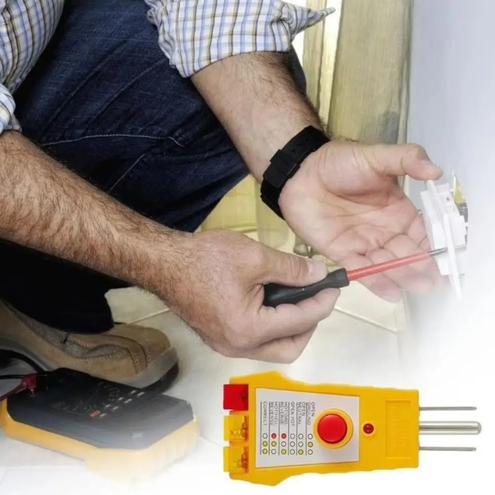 Compact Design Electrical Fault Detector Maintenance GFCI Detection Outlet Circuit Tester Comprehensive Wiring Check