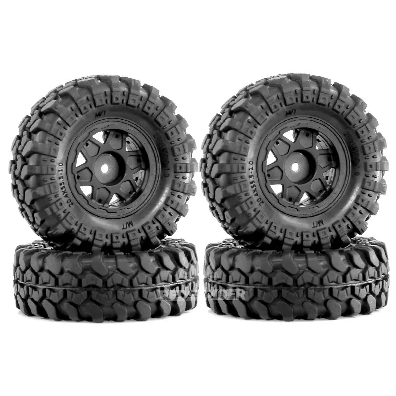 

4pcs 1.0'' Crawler Tires and Plastic Beadlock Wheels for 1/24 RC Crawler Axial SCX24 90081 AXI00001 FCX24
