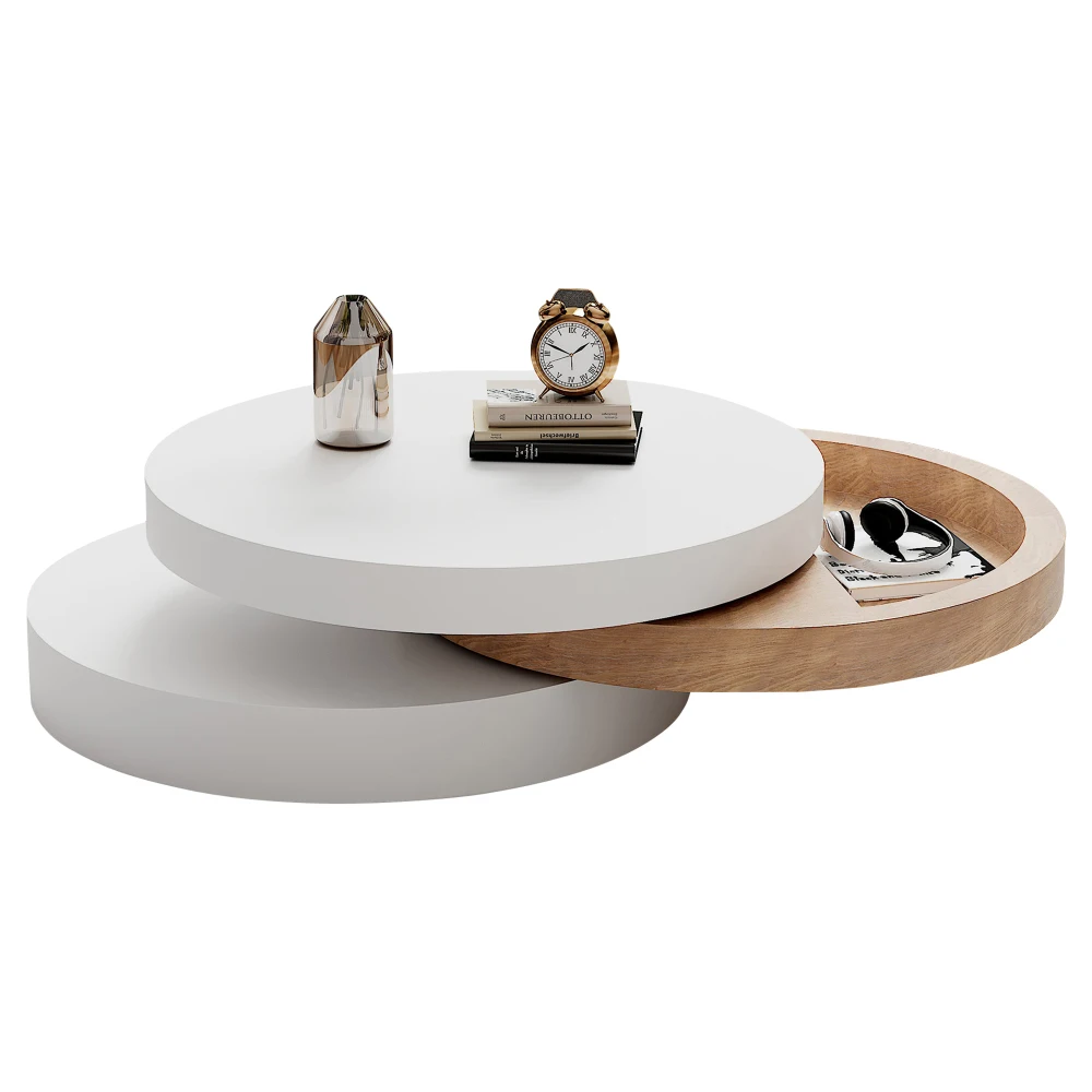 Moderner zylindrischer Couchtisch 360° ° Drehbare Wohnzimmermöbel mit einer Kapazität von 30 kg – Detail 11