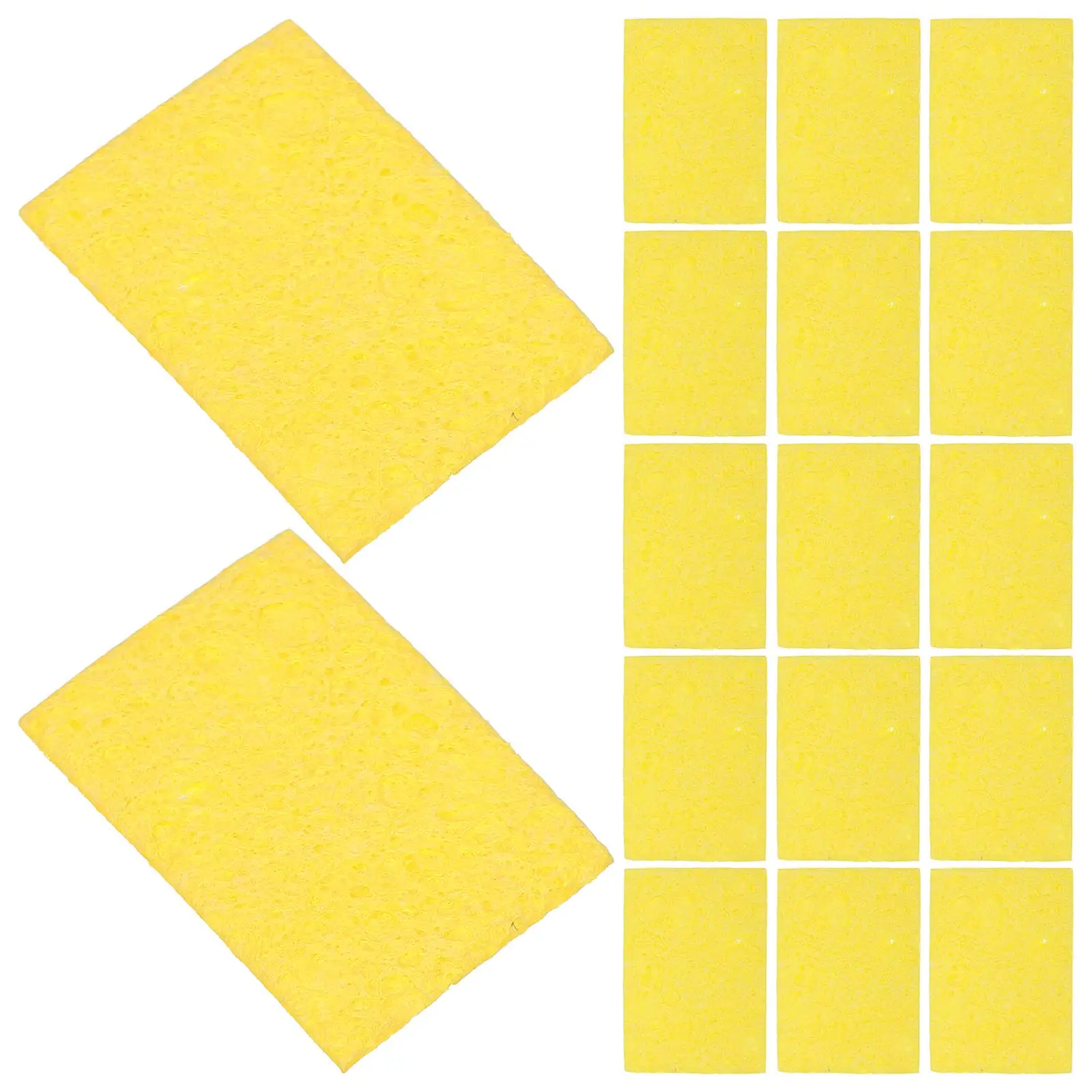 

100PCS High Temperature Resistance Soldering Iron Sponge Yellow Cleaning Maintenance Tip Cleaner Replacement Pads