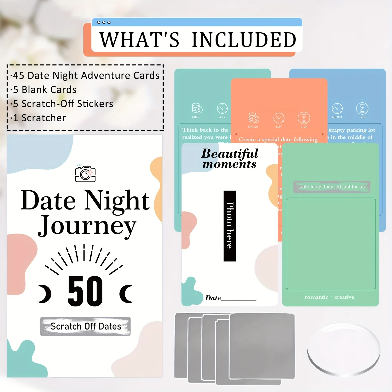 Couple Scratch-off Cards Game Birthday Gift Love Coupons Anniversary Gift for Her/Him Date Night Cards Valentine's Day view 2