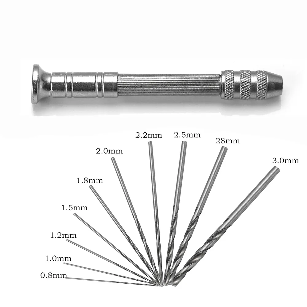 Mini Micro Hand Drill 0.3mm-1.6mm Mini High Speed Steel Twist Drill Bit Set Micro HSS drill bit set with Case Hand Power Tool