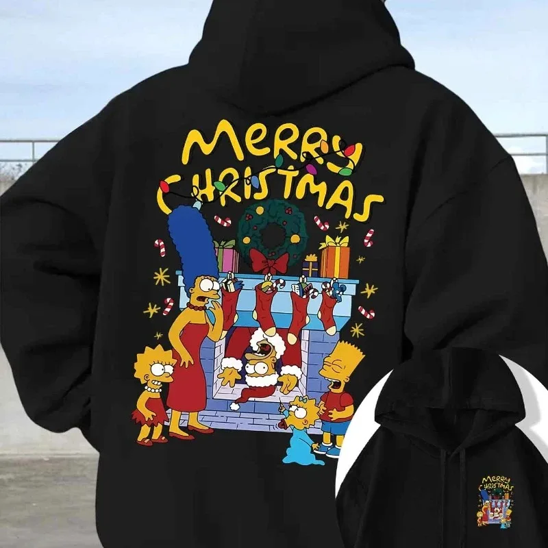 

Толстовка Simpson с рождественским семейным принтом, осенне-зимняя флисовая теплая модная мужская и женская бестселлерная толстовка