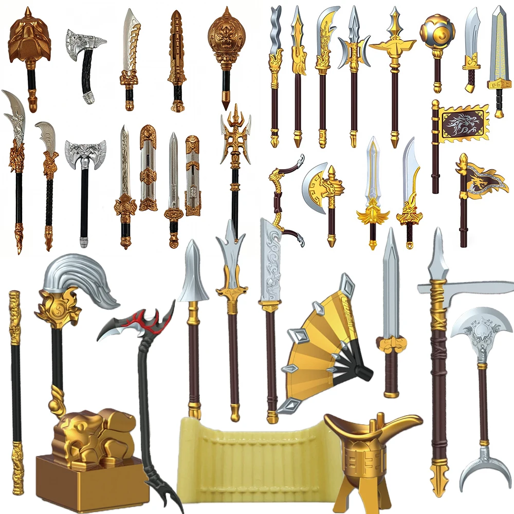 

MOC Средневековые мифологические истории Военные фигурки Строительные блоки Аксессуары Модели Игрушки Подарки Золотые обручи Стержни Кирпичные ножи