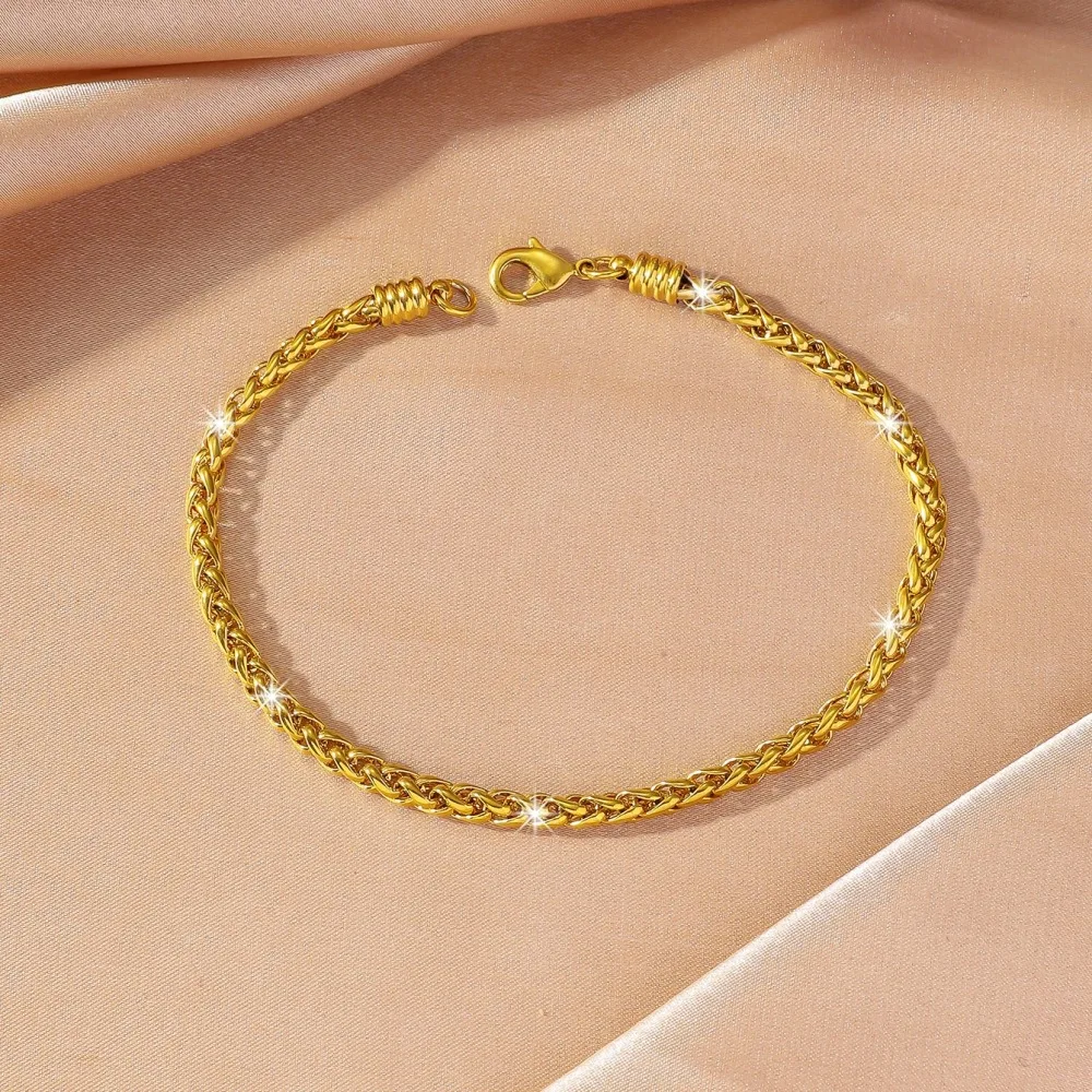 

Luxury 24K 9999 Pure Gold real gold Unisex 4mm twist necklace