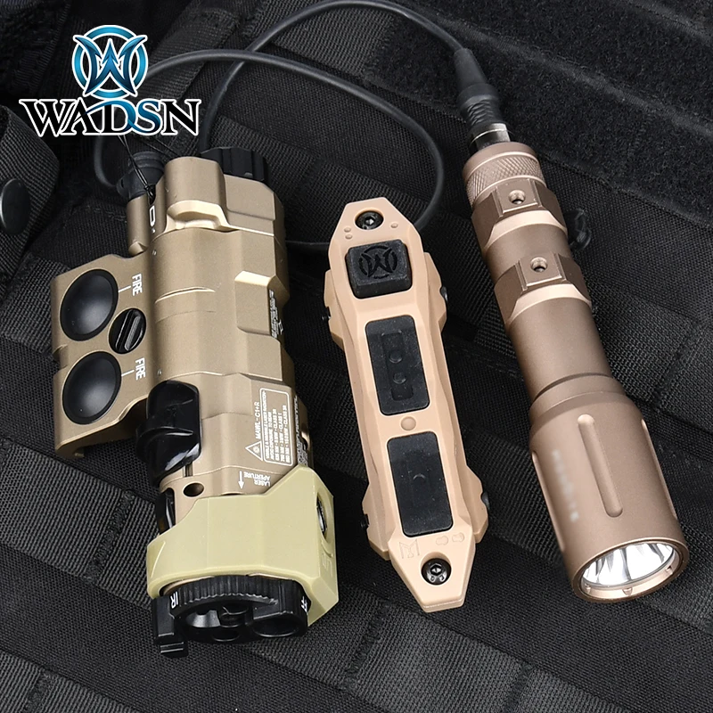 

Tactical MAWL Red Dot Pointer Blue Green Laser LED PLH-V2 1300 Lumens Flashlight Dual Control Switch Aim Airsoft Weapons Reconna