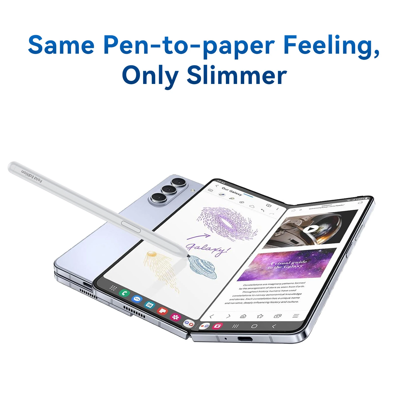 Per Samsung Z Fold 5 Stylus S-Pen per Fold 4 / Fold 3 White Touch Pen con 3 punte senza Bluetooth-compatibile