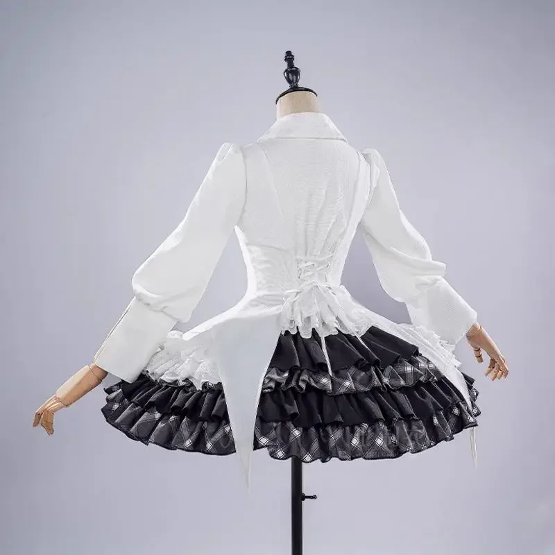 2025 زي لطيف تأثيري أنيمي الدعاوى هالوين فستان حفلة تنكرية Kasugano Sora لعبة Yosuga No Sora فستان قوطي أبيض وأسود #2