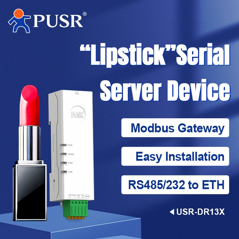 DIN Rail RS485 to Ethernet Converter Modbus Gateway Modbus RTU To TCP Watchdog Protection USR-DR134