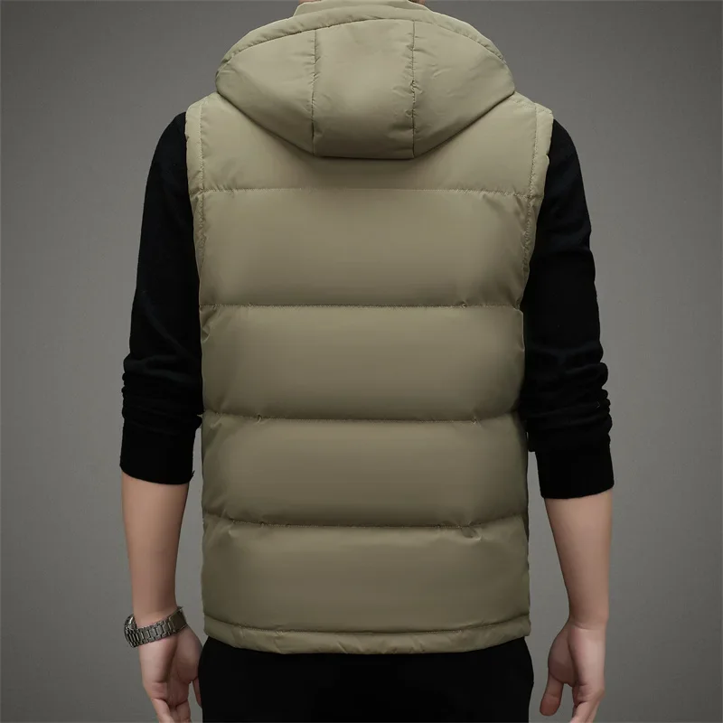 Winter Men's Lightweight Down Jacket Thickened Vest Designer Clothing Luxury Sleeveless Light and Thick Cold Protection Clothing