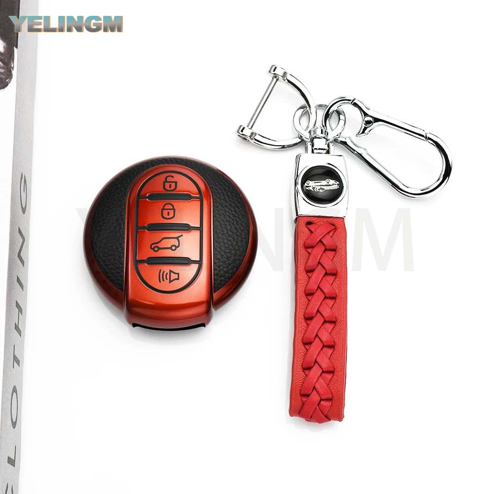 

For BMW Mini COOPERS ONE JCW S Roadster F56 F55 F54 F57 F60 R55 R56 R57 R58 R59 R60 Shell Fob TPU Car Key Case Cover Keychain