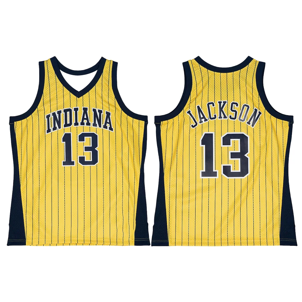 American Men's Basketball Jersey Retro Classic Jersey 96 Version Indiana No. 13 Mark Jackson Pacers Navy Classics Player Jersey