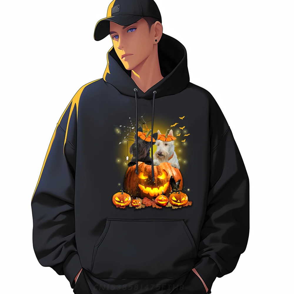 

Scottish Terriers Spooky Halloween Pumpkin Dog Head Free Shippping Clothes Male Gifts For Men Valentines Day